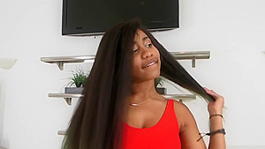 Curvy Ebony teen 18+ Cockriding After Spoon Pose