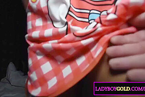 Cute Amateur Ladyboy teen 18+ Pop Big Cock Suck And Raw Anal Poking In Bondage