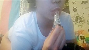Cute FTM Twink Pleasures Himself On 18th Birthday With New Toys