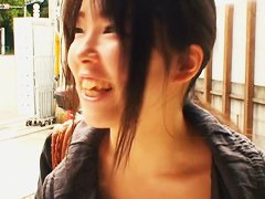 Cute Japanese Gil with small boobies downblouse porno vid