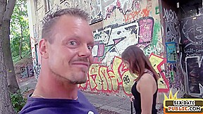 Cute amateur babe public fucked outdoor by blind sex date