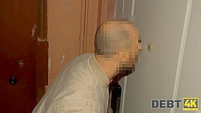 DEBT4k  Nymph forgets about her sex toys thanks to debt collectors dick