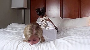 Dakkota The Blonde Hogtied On Bed