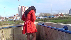 Dark babes public masturbation and naughty exhibitionist flashing of Honest