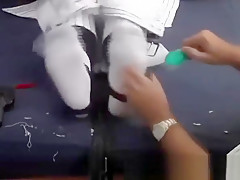 Davis gets humiliated by tickling his body and feet