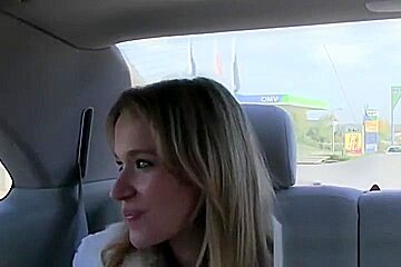 Dazzling slut in public place