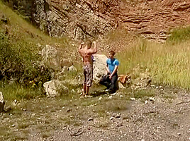 Delicious Homosexual Pair Is Caught In The Wood Banging