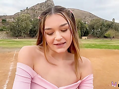 Della Cate And Donnie Rock - Petite Gets Choked And Fucked
