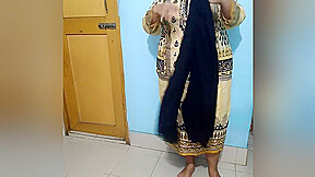 Desi Pakistani Hot Aunty Dressed To Go To Office Neighbor Boy Saw And Fucked