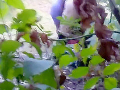 Desperate granny caught peeing in the public park