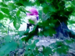 Desperate granny caught peeing in the public park