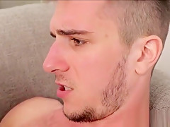 Dick sucking twink gets barebacked and jizzed