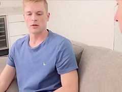 Dick sucking twink gets barebacked and jizzed