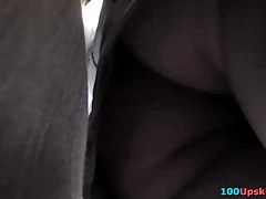 Dilettante upskirt in crowd got on the webcam