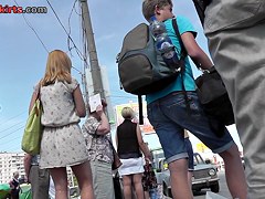 Dirty upskirt in public caught by bolt cameraman
