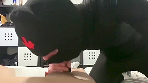 Discreet Jock in Lycra/Spandex gives BJ - POV worship plus Foot job