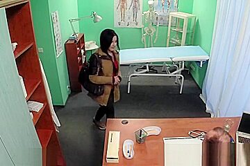 Doctor pussy fucks nurse and patient in office