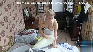 Downblouse Preparing The Bed