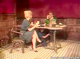 Eating guy’s pecker under table