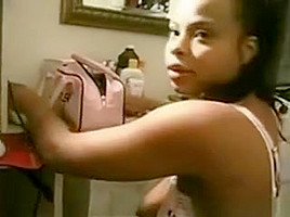 Ebony On Her Knees Sucking And Balls Stroking