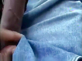 Ebony car footjob