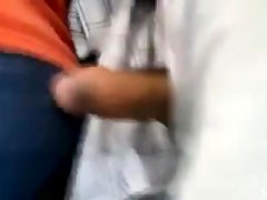Encoxada girl in black leggings  dood wid his cock out