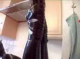 Exotic amateur Latex, Kitchen porn movie