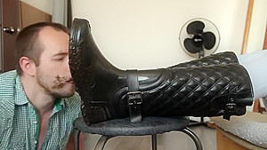 Extreme Muddy Boots Cleaning Laughing Mistress