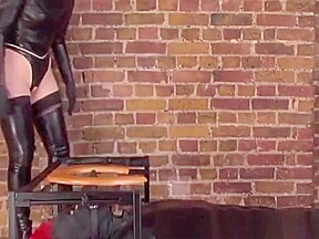 FEMDOM bondage fucks dudes chin strapon after queening