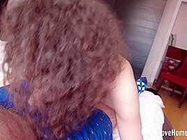 Facefucking my curly haired girl in the bedroom