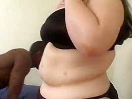 Fat Girl Is Caught In The Middle Of Threesome Between Black Guy And White Guy