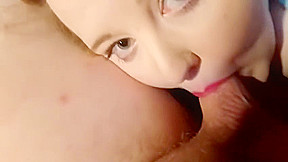 Fat neighbor sucking my dick up close