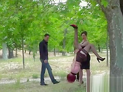 Female sub gets upside down suspension