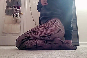 Femboy Embits Fucks Ass Through Fishnets