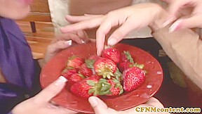 Femdom milfs fucking sub in CFNM group
