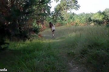 Femfoxfury - My Slutty Girlfriend Walks In The Park Naked And Jerks My Dick