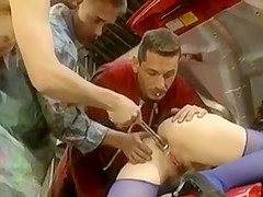 Fisted & assfucked by the mechanic