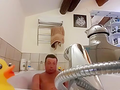 Gay captures nude young Twink Boy ass in soapy bath