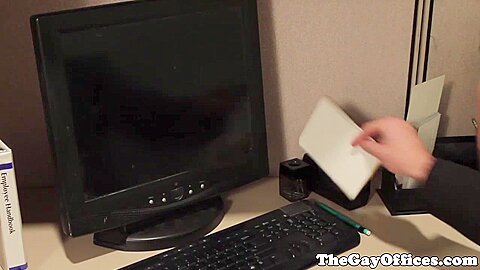 Gay office hunk drilled until they cum