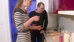 German Anal student 18+ in the Kitchen
