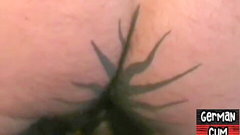 German pierced hunk swapping cum with 3some fucked stud