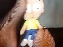 Giantess Finds and Crushes and Tramples Little Man (Morty Plush)