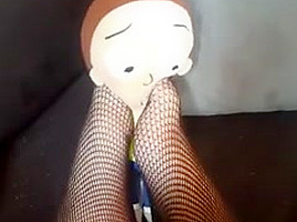 Giantess Finds and Crushes and Tramples Little Man (Morty Plush)