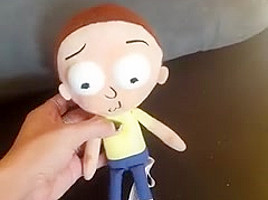 Giantess Finds and Crushes and Tramples Little Man (Morty Plush)