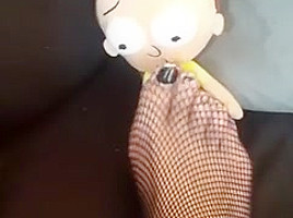 Giantess Finds and Crushes and Tramples Little Man (Morty Plush)