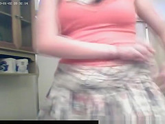 Girl undressing to take a shower