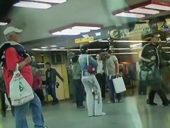 Girl's perky ass in sport tights street video