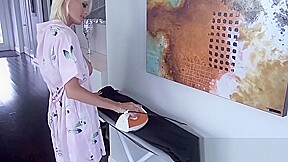 Glamorous MILF Olivia Blu sucking on fat stepson cock