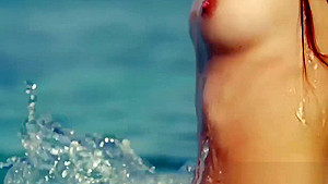 Glamorous skinny babes sensual striptease show outdoor