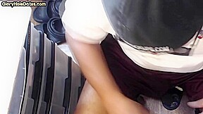 Gloryhole dude shows sucking skills while jerking cock